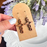Twisted Wood Cross Earrings