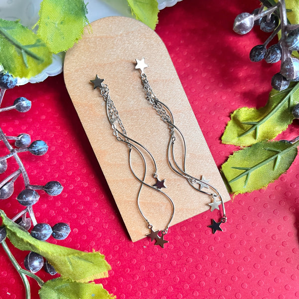 Studded Star Waterfall Earrings