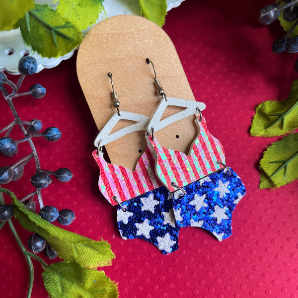Stars and Stripes Swimsuit Earrings