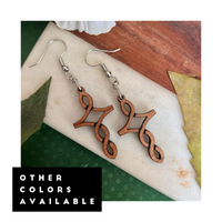 Twisted Wood Cross Earrings