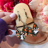 Bunny and Walnut Wood Studded Earrings