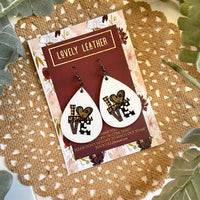 Panthers Love Wood Earrings