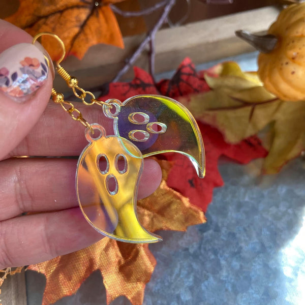 Iridescent Ghost Acrylic Earrings