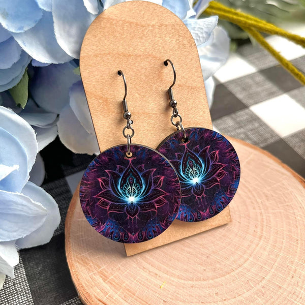 Lotus Sub Wood Earrings