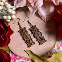 Mom Sports Wood Earrings (Baseball, Football, Golf, Volleyball, Bowling, Soccer, Lacrosse, Basketball, Football, or Tennis)