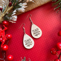 Teach, Love, Inspire Wood Earrings